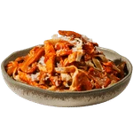 Fettuccine crémeuses à la sauce mexicaine épicée, poulet et poivrons