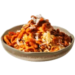 Fettuccine crémeuses sauce barbecue, poulet et poivrons